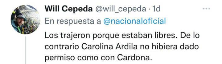 Hinchas de Atlético Nacional reclamaron a la dirigencia por la falta de refuerzos / Captura de pantalla de Twitter